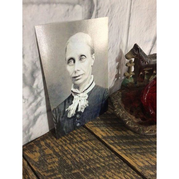 Creepy Reprint Photo of Antique Skeletal Looking Woman - Picture 9 of 10